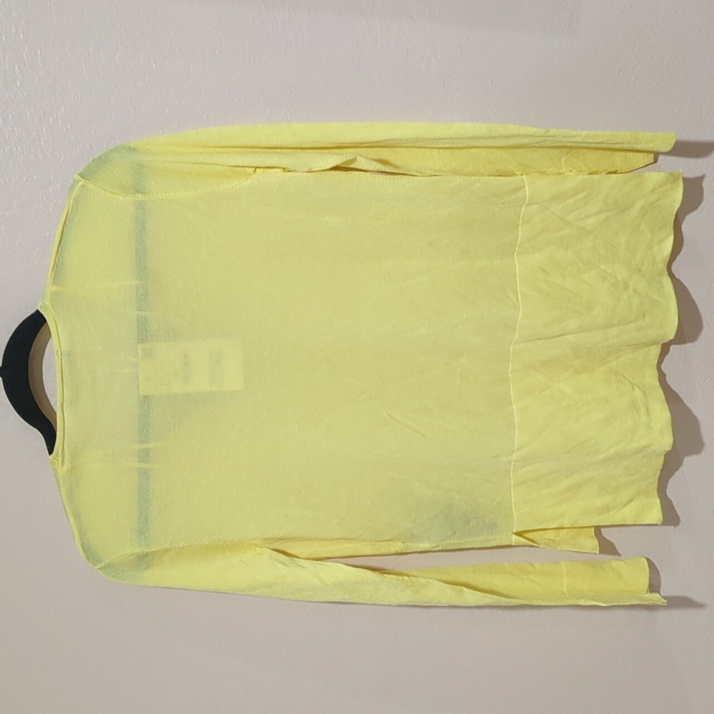 Zara Knit Top Yellow V Neck Women's Size XS - Picture 7 of 8